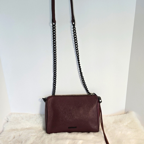 Rebecca Minkkoff Avery Leather Crossbody Bag in Merlot with Black Hardware - Picture 2 of 14